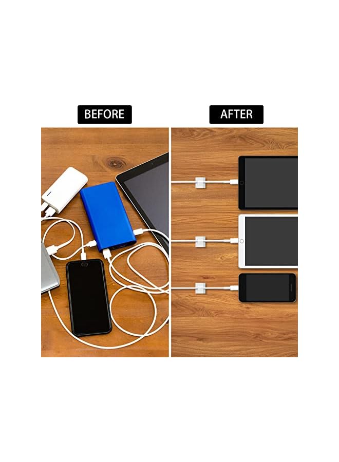 Green Tiger 100 Pcs Cable Clips, Adhesive Cable Organizer Cord Holder Wire Clip Wire Management Self Adhesive Hooks Wire Holder for Office, Home (White) - Image 5