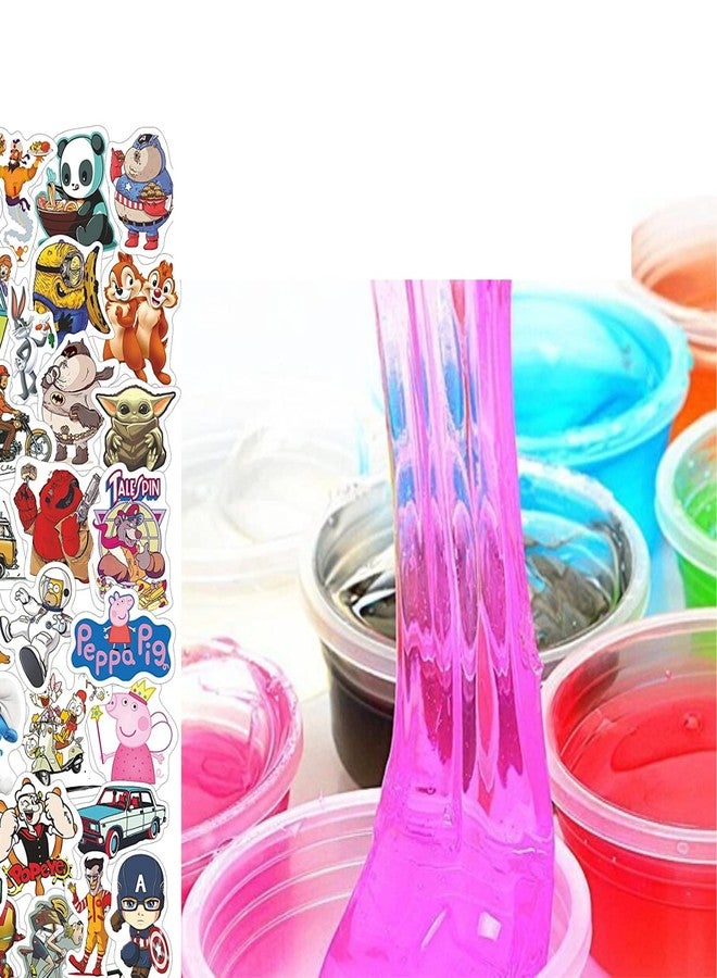 SELLON1 Slime kit with Free Stickers, Colors Non-Toxic Clear Crystal Slime Soft Jelly Clay Putty mud Stress Relief Toy Jelly Toy for Kids & Adult, DIY Slime Making- Multi Color (Pack of 6) - Image 1