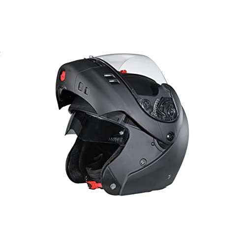 Studds NINJA 3G Flip Up Full Face Helmet with Double Visor(Matt Black, XL) - Image 1