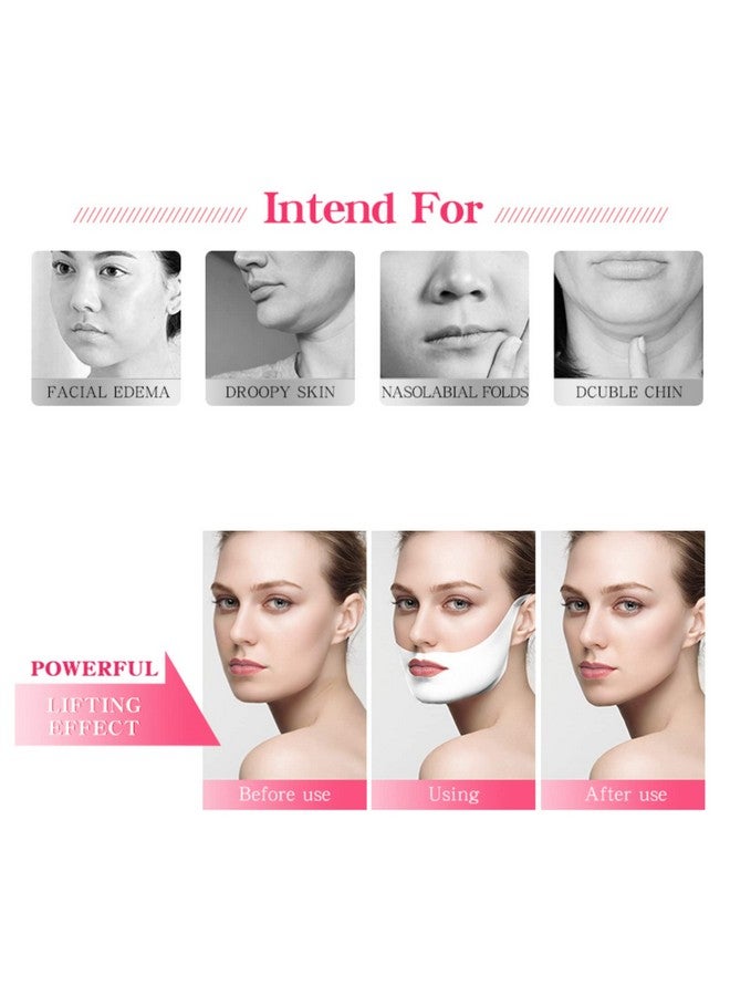 APPTI V Shape Face Mask Firming Facial Mask Double V Line Lifting Mask For Women Men White 6 Pieces - Image 3