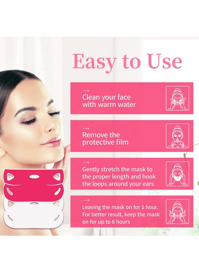 APPTI V Shape Face Mask Firming Facial Mask Double V Line Lifting Mask For Women Men White 6 Pieces - Image 2