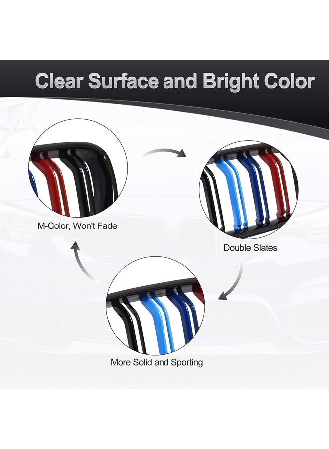 ATPOEN F32 Grille Grill for BMW 4 Series M4 F80 F82 F83 F32 F33 F36 430i 428i 435i 440i 2014 2015 2016 2017 2018 2019 2020 Front Grill Kidney Bumper Double Slats, 2Pcs (M-Color) - Image 3