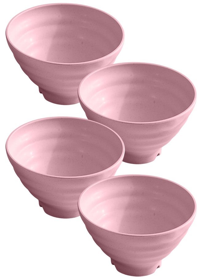 BGVM Wheat Straw Salad Bowls Set (900ml) - Large Microwave Safe, Unbreakable & Stackable Bowls for Salad, Pasta, Soup, Ramen - BPA-Free, Eco-Friendly, Lightweight Serving Bowls for Kitchen (2, Pink) - Image 2