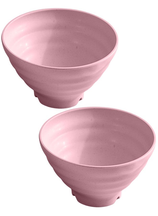 BGVM Wheat Straw Salad Bowls Set (900ml) - Large Microwave Safe, Unbreakable & Stackable Bowls for Salad, Pasta, Soup, Ramen - BPA-Free, Eco-Friendly, Lightweight Serving Bowls for Kitchen (2, Pink) - Image 1