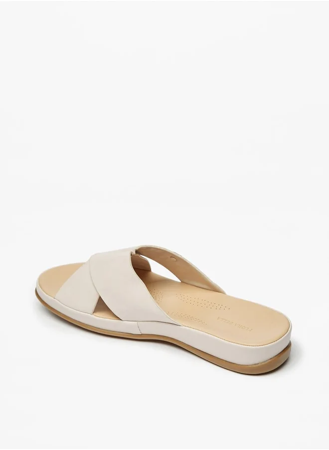 فلورا بيلا Women Logo Detail Slip-On Cross Strap Sandals