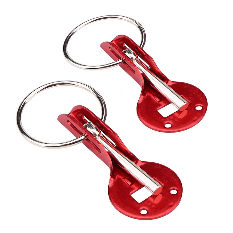 Universal Bonnet Hood Pin Kit, Sturdy Aluminium Alloy Locking Pins with Stainless Steel Hardware, Rustproof Car Security Latch Set for Racing Sports Vehicles (Red) - Image 1