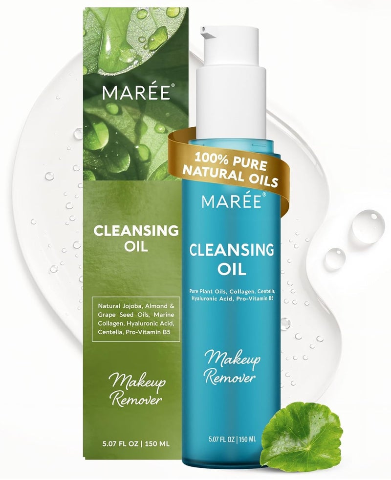 MAREE Deep Cleansing Oil for Face â€“ Makeup Remover Oil Cleanser for Face Skincare â€“ Centella Cleansing Oils Non-Comedogenic â€“ Makeup Blackhead Remover â€“ Pore Cleaner Facial Wash for Sensitive Skin - Image 1