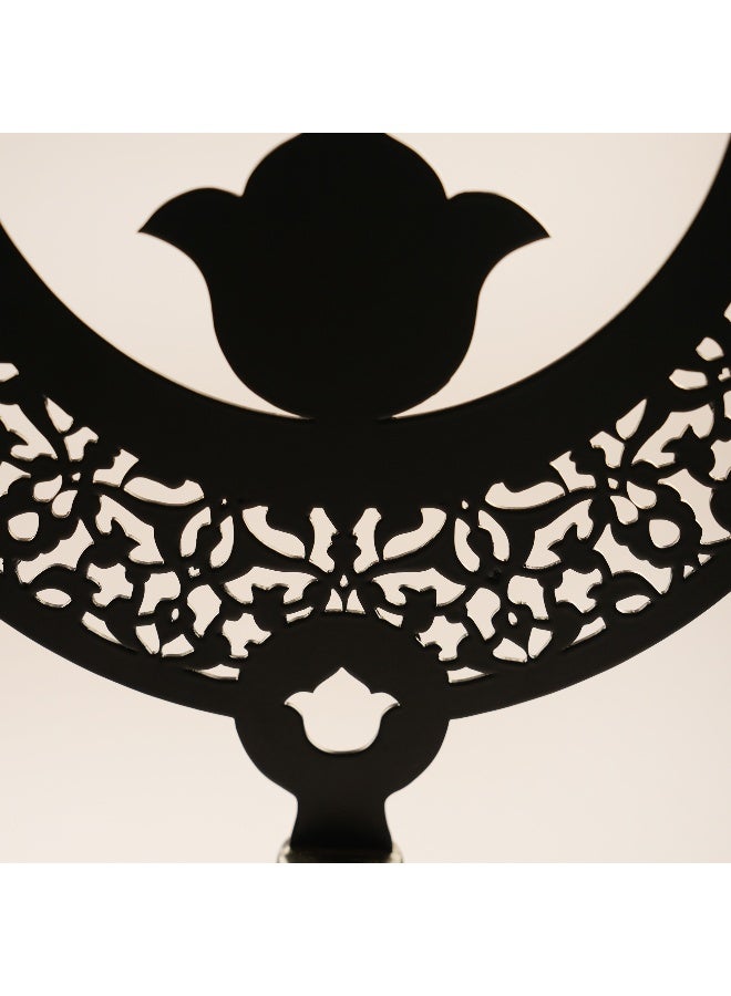 Homez زخرفة رمضانية معدنية بتصميم عربي مزخرف، أسود 66*20*20 سم - Image 2