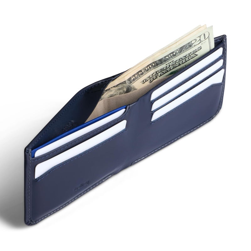 Bellroy Hide & Seek, slim leather wallet, RFID editions available (Max. 12 cards and cash) - Navy - Image 4