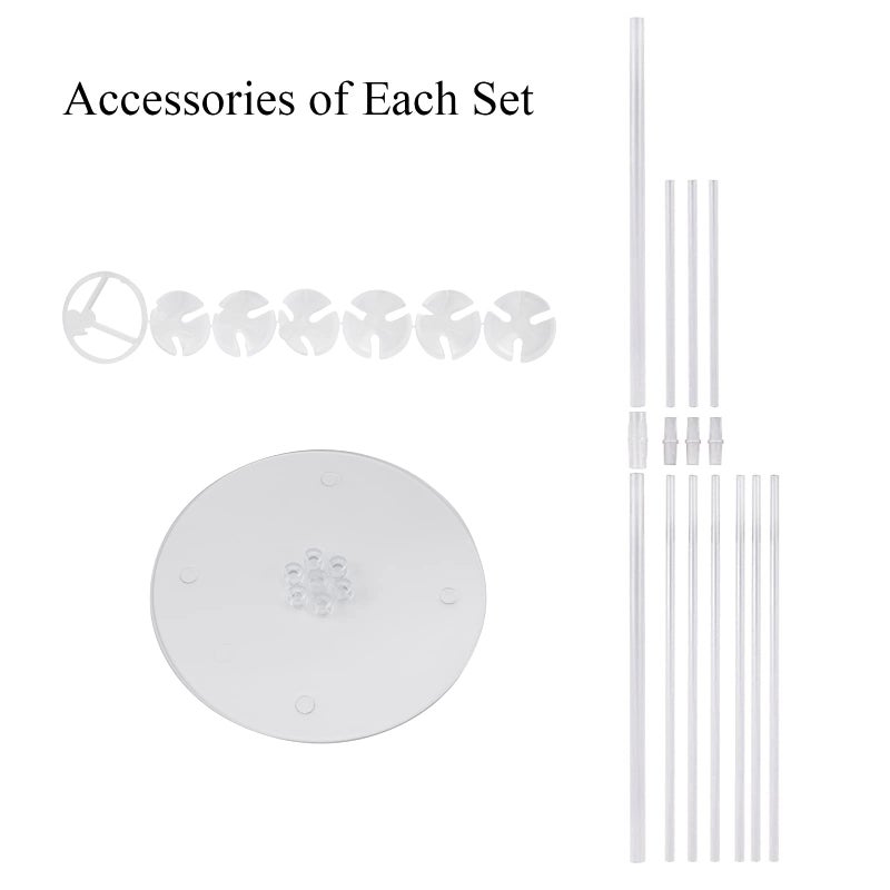 Jiesky 8 Sets 28 Inch Balloon Stand Kits, Balloon Sticks with Base For Table Floor Graduation Baby Shower Happy Birthday Engagement Fiesta Party Decorations Class - Image 3