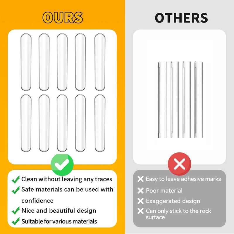 UB Unity Brand Unity Brand 10Pcs Transparent 224 inch Strip Door Handle Bumper Soft Wall Protector Self Adhesive Door Knob for Wall Shield Guard Sliding Clear Door Bumpers Stopper Silencer 10 Pcs Strip  - Image 4