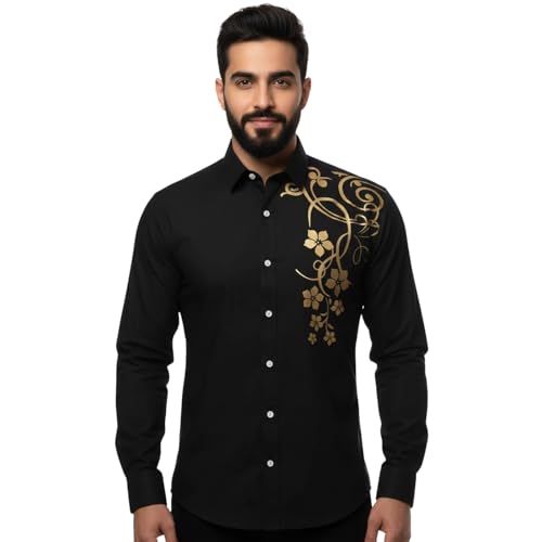Bellstone Men's Solid Lustre Cotton Regular Fit Full Sleeve Collared Neck Casual Shirt for Men Stylish Latest | Lightweight Breathable Fabric |Stylish Solid Shirt for Office & Everyday Wear - Image 1