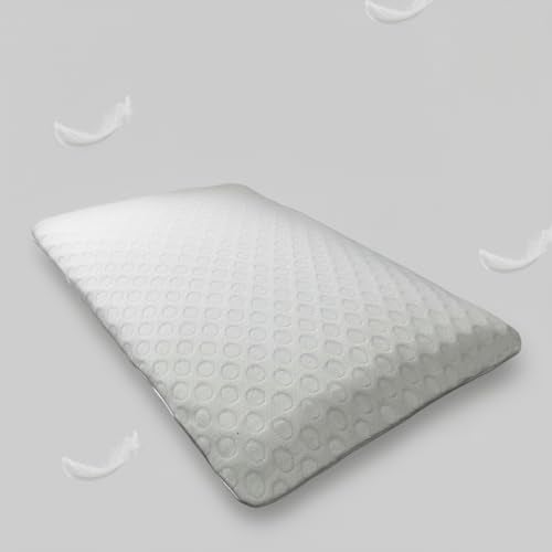 Dormyo Ultra Slim Pillow - Memory Foam Pillow for Sleeping - Ultra Thin Pillow for Neck Pain Relief - Thin Cervical Pillow for Neck Support - Thinnest Orthopedic Pillow (1, Flakes, 25.5" x 16.5" x1") - Image 1