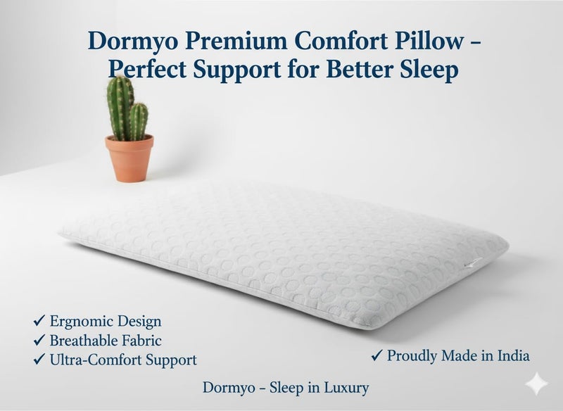 Dormyo Ultra Slim Pillow - Memory Foam Pillow for Sleeping - Ultra Thin Pillow for Neck Pain Relief - Thin Cervical Pillow for Neck Support - Thinnest Orthopedic Pillow (1, Flakes, 25.5" x 16.5" x1") - Image 2