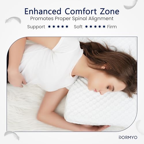 Dormyo Ultra Slim Pillow - Memory Foam Pillow for Sleeping - Ultra Thin Pillow for Neck Pain Relief - Thin Cervical Pillow for Neck Support - Thinnest Orthopedic Pillow (1, Flakes, 25.5" x 16.5" x1") - Image 4