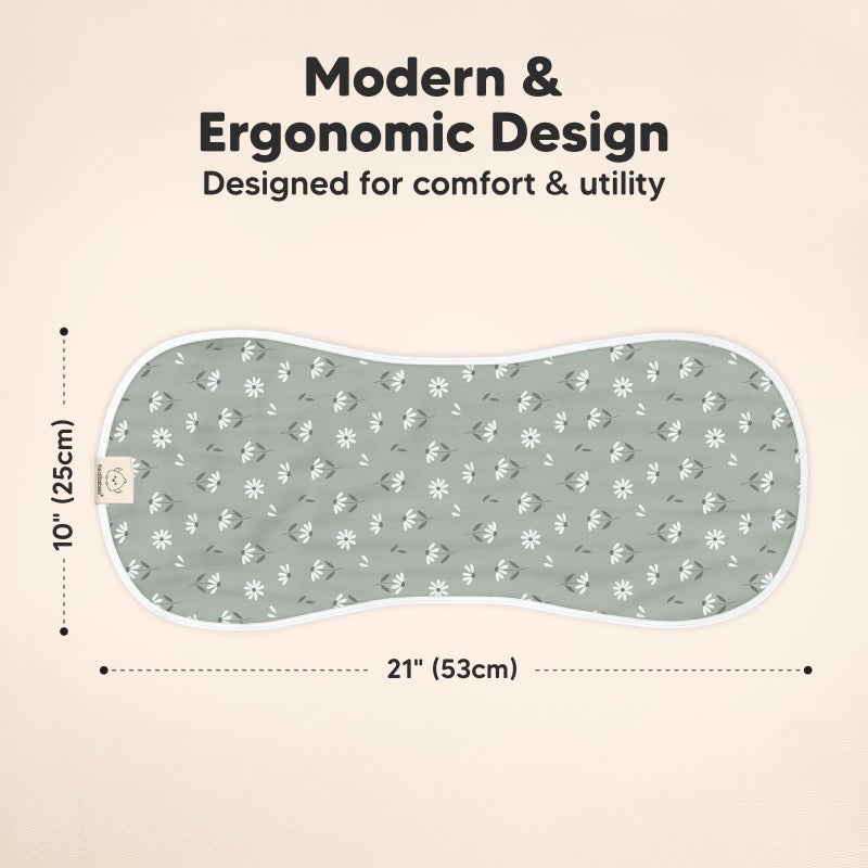 KeaBabies 5-Pack Muslin Burp Cloths Baby Boy, Girl - Very Absorbent Baby Burp Cloth Rags, 8-Layers Viscose Derived from Bamboo Cotton Muslin Towel, Super Soft Spit Up Rags, No Shrink Washcloths (Fleur) - Image 2