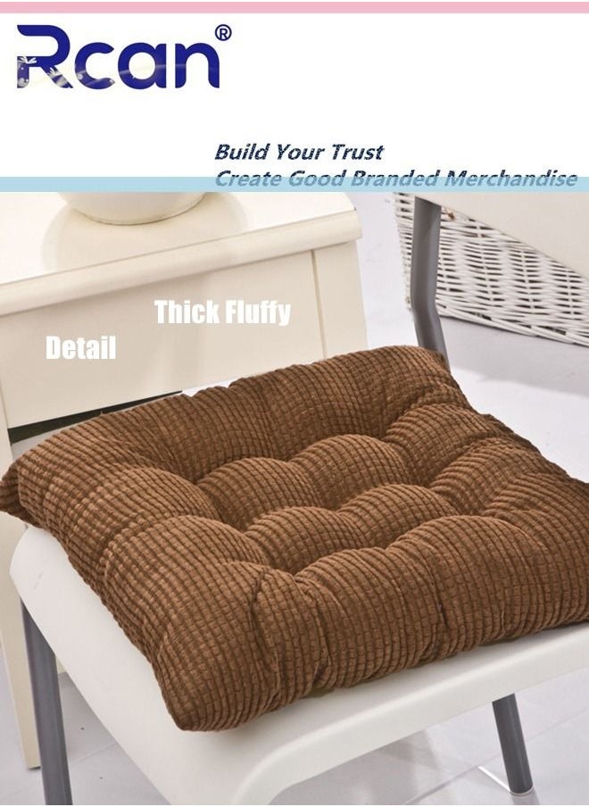 Rcan Chair Cushion Cushion Bay Window Tatami Floor Pillow Cushion Corduroy Cushion Thickened Square Soft Fluffy Cushion Pillow Back Suitable for Office Family Car Tables Chairs School  - Image 2