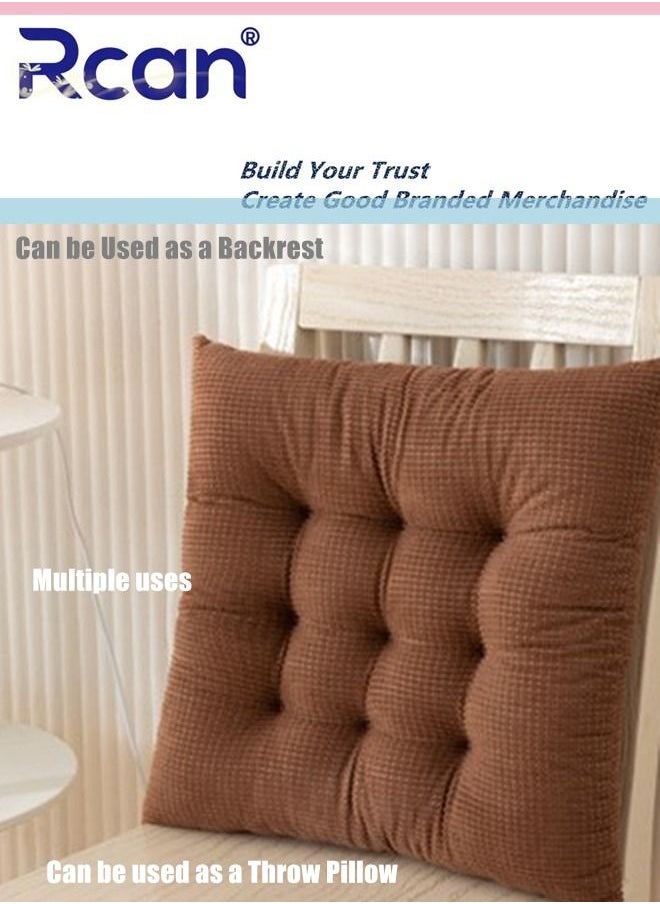 Rcan Chair Cushion Cushion Bay Window Tatami Floor Pillow Cushion Corduroy Cushion Thickened Square Soft Fluffy Cushion Pillow Back Suitable for Office Family Car Tables Chairs School  - Image 3