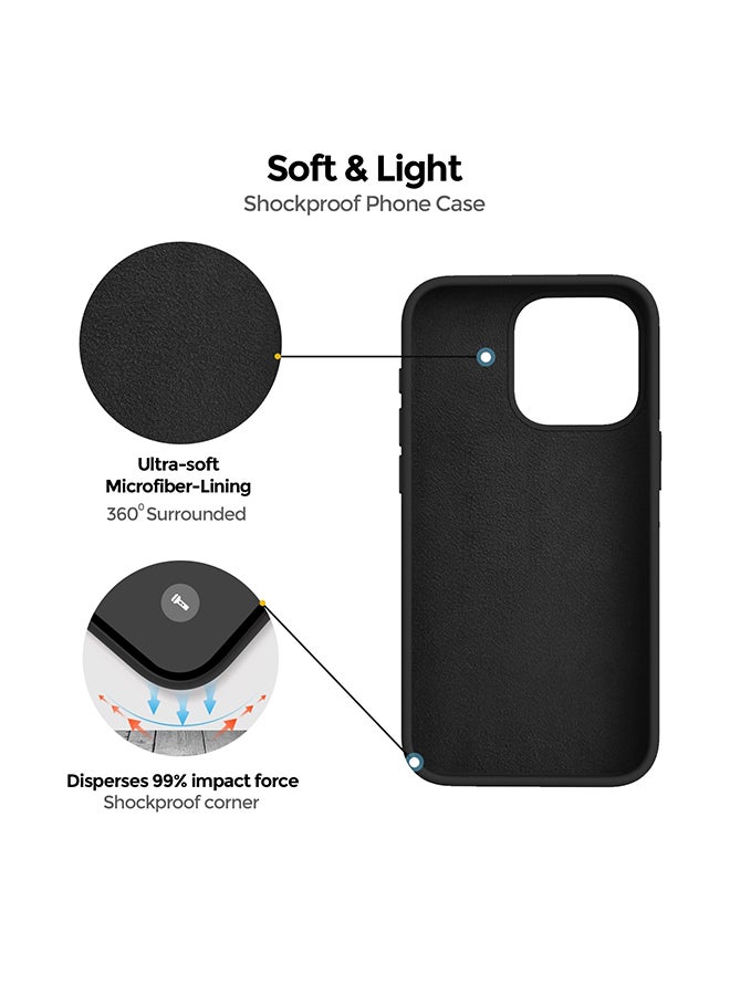 O Ozone Silicone Case for iPhone 15 Pro Case, Liquid Silicone Cover With Soft Microfiber Lining [Full Covered Camera] Shockproof Phone Case Cover - Blue - Image 4