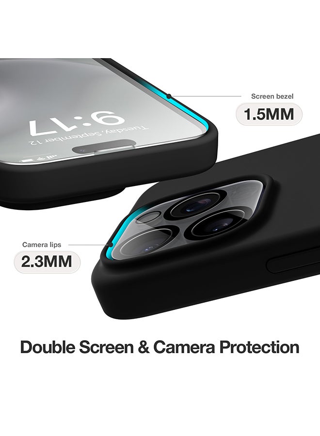 O Ozone Silicone Case for iPhone 15 Pro Case, Liquid Silicone Cover With Soft Microfiber Lining [Full Covered Camera] Shockproof Phone Case Cover - Blue - Image 2