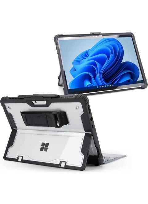 Ecosystem for Microsoft Surface Pro 8 Case with Shoulder Strap, Hand Strap, Stylus Pen Holder, Rugged, Shock-Absorbing and Drop-Resistant (Keyboard Not Included)