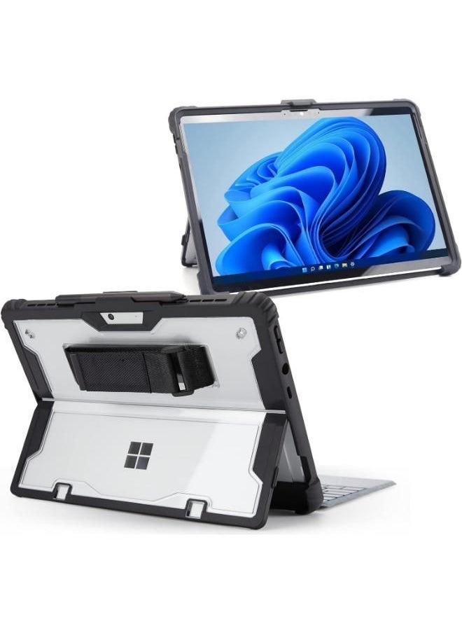 Generic Ecosystem for Microsoft Surface Pro 8 Case with Shoulder Strap, Hand Strap, Stylus Pen Holder, Rugged, Shock-Absorbing and Drop-Resistant (Keyboard Not Included)  - Image 1