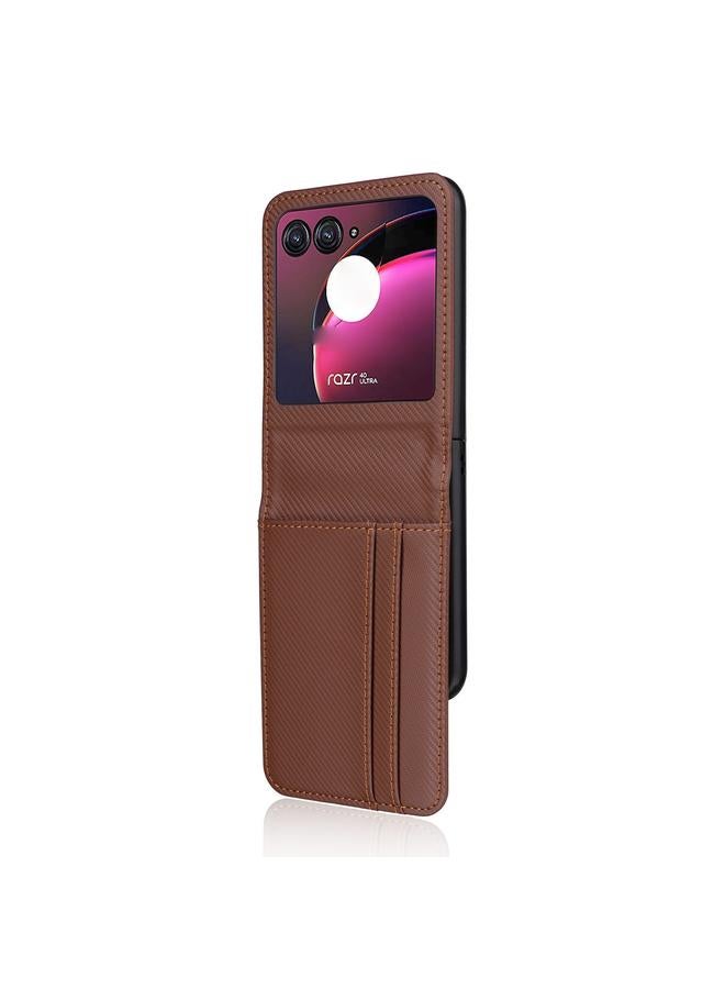 erorex Case For Motorola Moto Razr 40 Ultra Card Slot PU Leather PC Phone Case - Image 2
