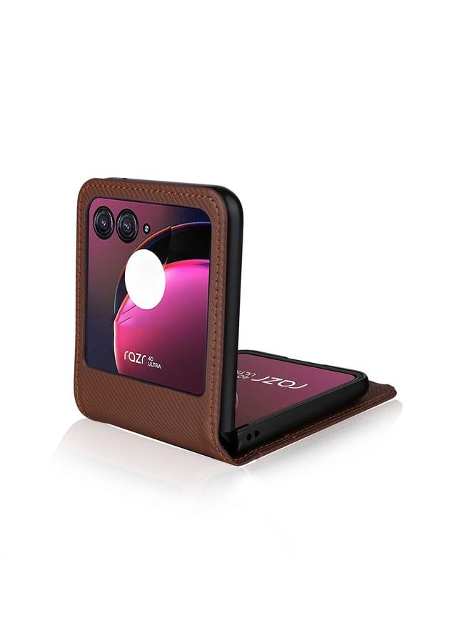 erorex Case For Motorola Moto Razr 40 Ultra Card Slot PU Leather PC Phone Case - Image 3