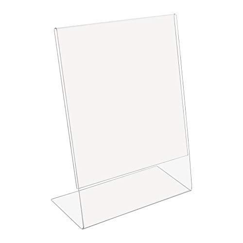 SOURCEONE.ORG 8.5 x 11 Thick Acrylic Slant Back Sign Holder, Ad Frame, Picture Frame, Clear sign holder, Acrylic flyer holder for Business, Office, Events, Trade Shows, Museums, Retail Stores (3 Pack) - Image 5