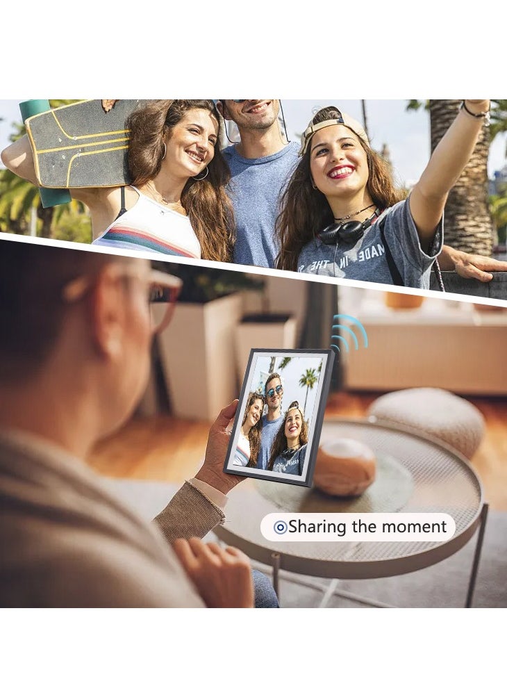 Generic - 10 Inch 32GB Frameo Smart WiFi Digital Photo Frame 1280x800 IPS LCD Touch Screen, Auto-Rotate Portrait and Landscape, Built in 32GB Memory, Share Moments Instantly via Frameo App from Anywhere - Image 1