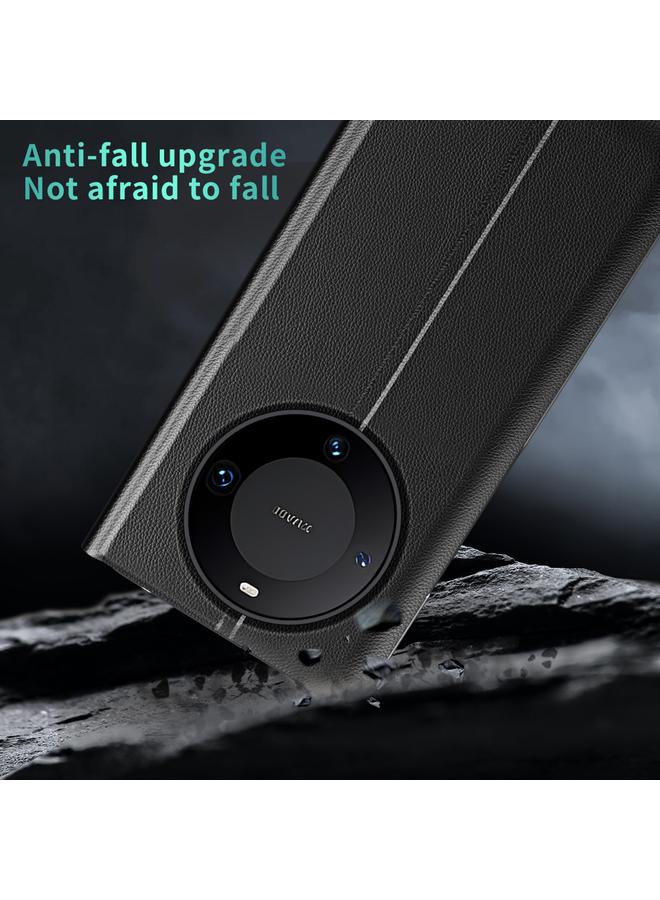اس-توب جراب لهاتف Huawei Mate 60 Pro مصنوع من الجلد الممتص للكهرباء من الجانب - Image 5