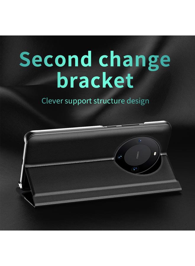 اس-توب جراب لهاتف Huawei Mate 60 Pro مصنوع من الجلد الممتص للكهرباء من الجانب - Image 2