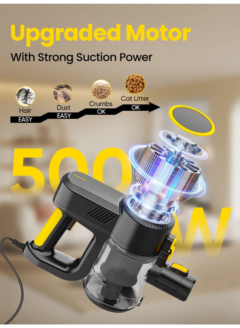 Mi VAZA Corded Vacuum Cleaner with Water Tank - 7 Meter Power Cord - 500W and 17000PA - Handheld Vacuum Cleaner with HEPA Filter - Dust Removal Tools for Floors, Carpets, Desktops, Sofas, Windows - Image 3