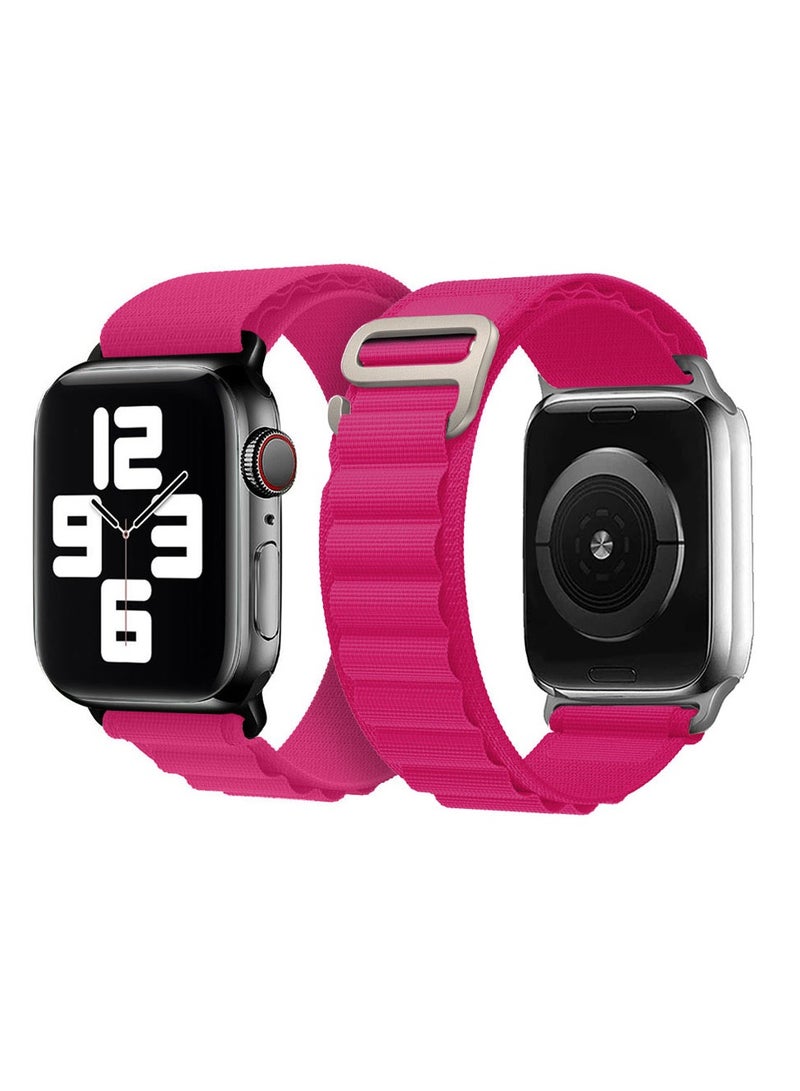 CATANES Alpine Loop Band for Apple Watch Band 38mm 40mm 41mm 42mm (Series 10) Adjustable with Metal G-Hook Strap Pink  - Image 3