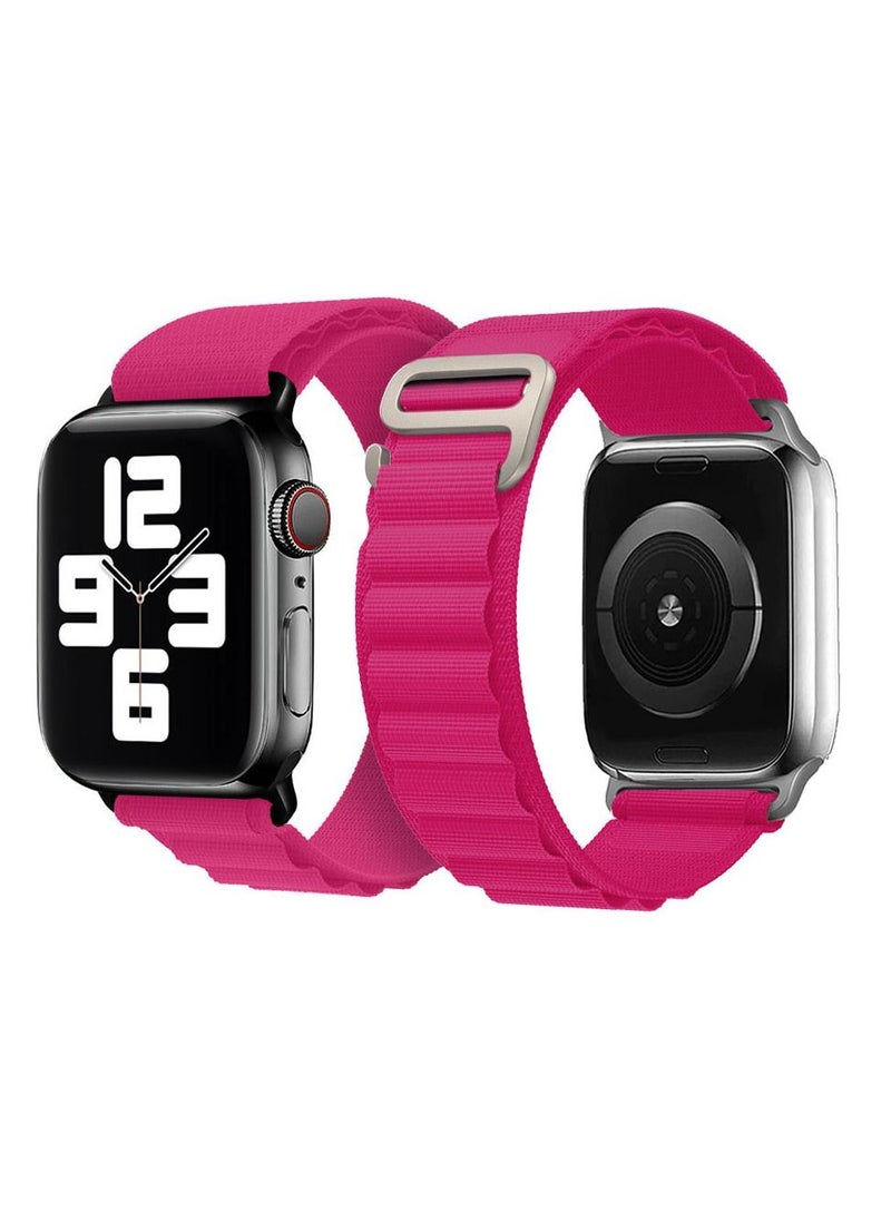 CATANES - Apple Watch Band Alpine Loop Band 38mm 40mm 41mm Women Men Adjustable with Metal G-Hook Strap for iWatch Series 7/SE/6/5/4/3/2/1 Pink - Image 1