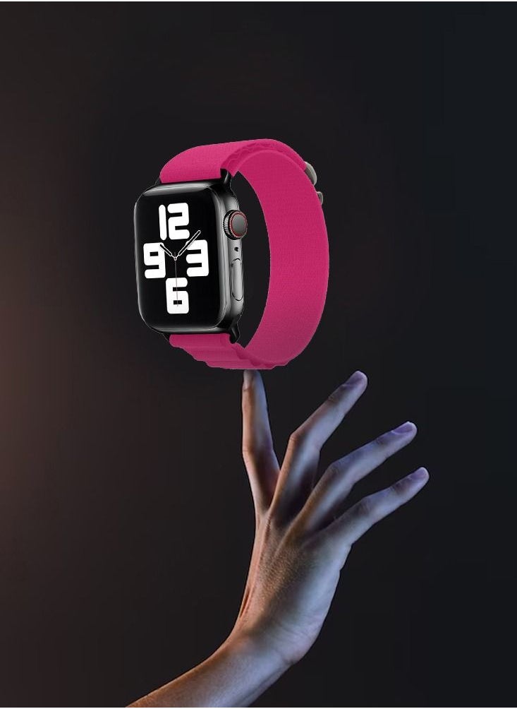 CATANES - Apple Watch Band Alpine Loop Band 38mm 40mm 41mm Women Men Adjustable with Metal G-Hook Strap for iWatch Series 7/SE/6/5/4/3/2/1 Pink - Image 1