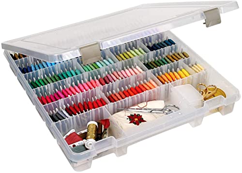 ArtBin 9101AB Super Satchel Slim with Removable Dividers Art  Craft Organizer 1 Plastic Storage Case Clear Divided Compartments - Image 1