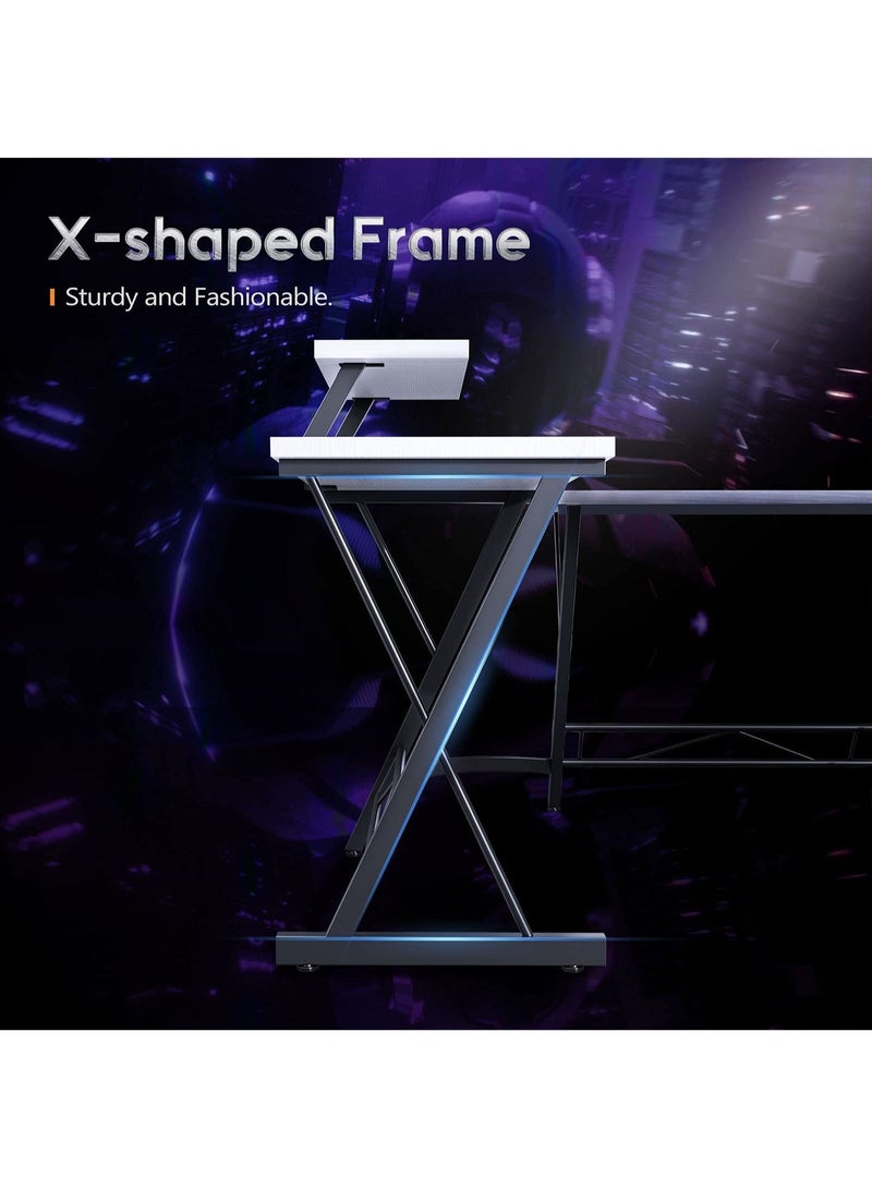 إج طاولة العاب ومكتب قيمنق وألعاب وطاولة مكتبيه منزليه , مكتب وطاولة كمبيوتر على شكل حرف L ذات جودة عاليه وسهلة التركيب - Image 5