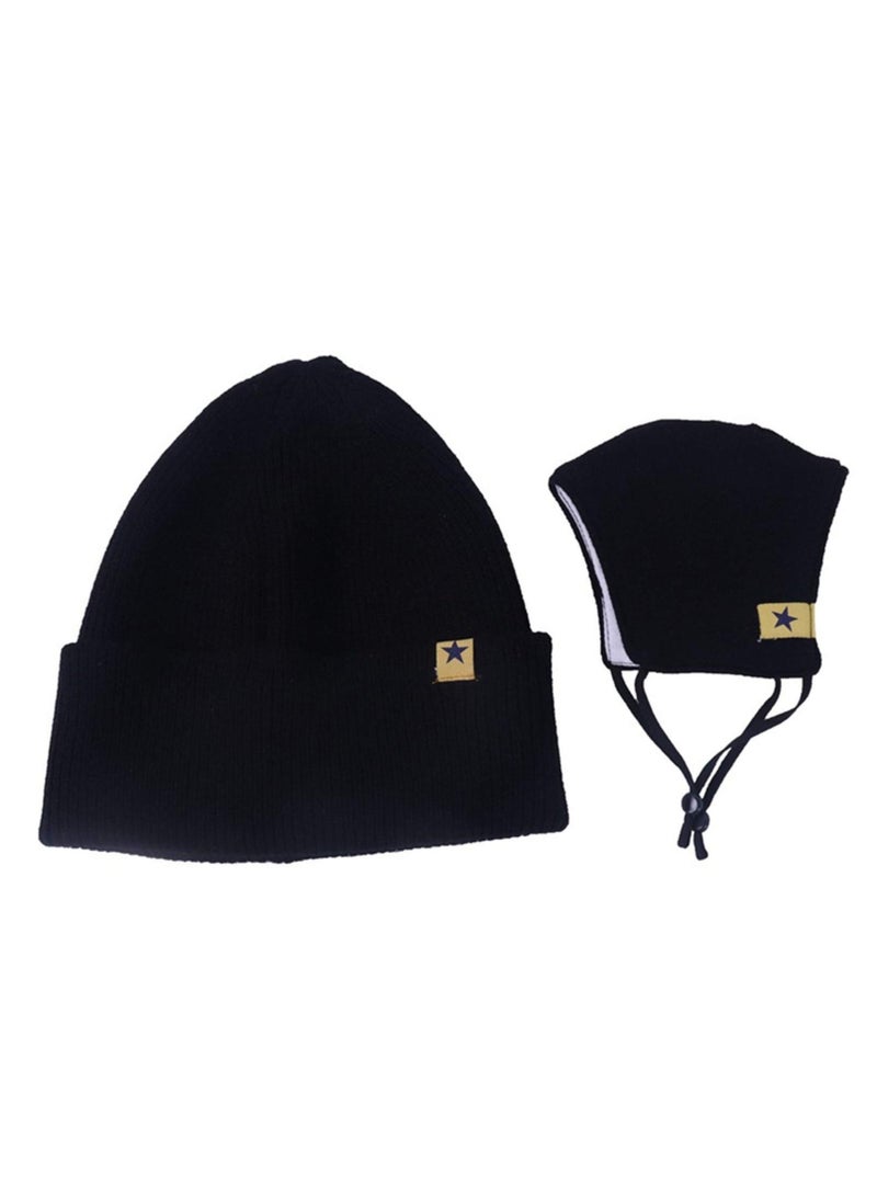 KASTWAVE 2-Pieces Winter Beanie Hat Face Mask Set Winter Knit Skull Cap Hat Adjustable Face Mask Beanie for Men Women - Image 2