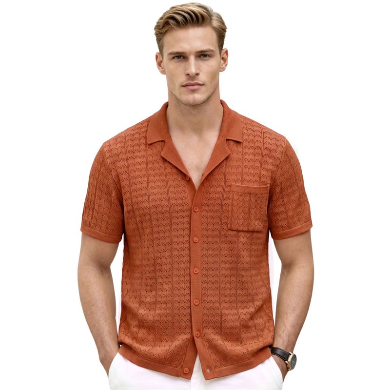 Men's Short Sleeve Knit Polo Shirt - Image 3