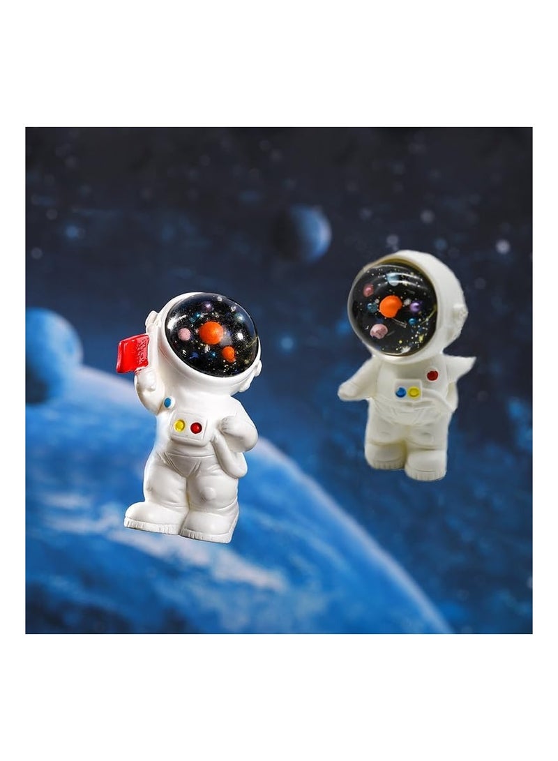 SYOSI 9PCS Miniature Astronaut and Rocket Figurines, Mini Spaceman and UFO Playset Resin Cake Toppers, for DIY Shelf Tabletop Diorama Craft Decoration, Miniature Astronaut Toys, Home Spaceman Statues - Image 3