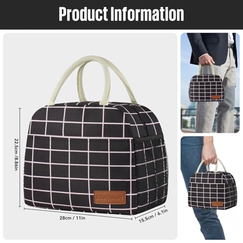 douyadady Lunch Bag WomenMen Lunch Box WomenMen BlackPink Blocks - Image 3