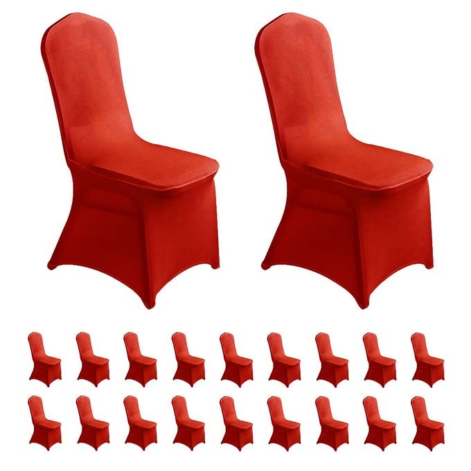 20pcs Spandex Chair Cover Stretch Slipcovers for Wedding Party Dining Banquet Chair Decoration Covers Red 20