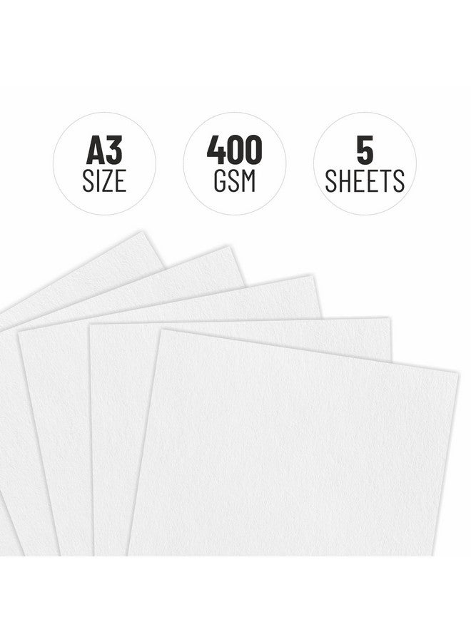 Anupam Acrylic Paper - A3 Size - 400 GSM - pH Neutral Acid Free Paper for Artists - 5 Sheet - Image 3