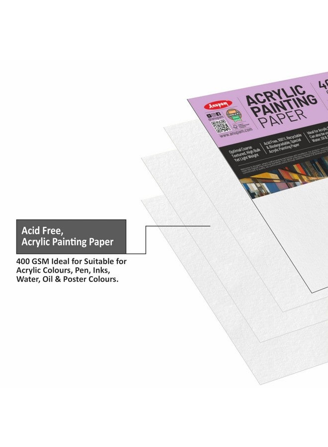 Anupam Acrylic Paper - A3 Size - 400 GSM - pH Neutral Acid Free Paper for Artists - 5 Sheet - Image 4