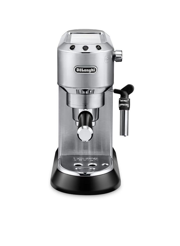 De'Longhi Dedica Pump Espresso Manual Coffee Machine | Cappuccino, Latte Macchiato With Milk Frother | Thermo Block Heating System For Accurate Temperature | Easy To Clean 1.1 L 1350 W EC685.M Silver - Image 1