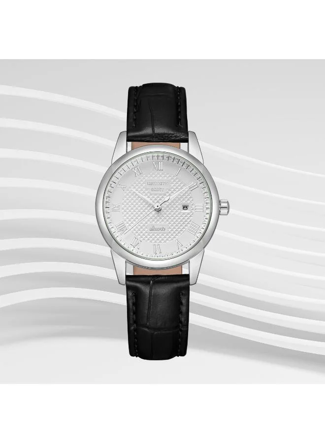 كينيث سكوت Kenneth Scott K23530-SLBW Women's Analog Display Watch & Leather Strap Black