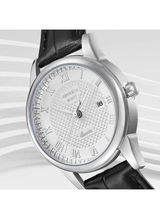 KENNETH SCOTT Kenneth Scott K23530-SLBW Women's Analog Display Watch & Leather Strap Black  - Image 3