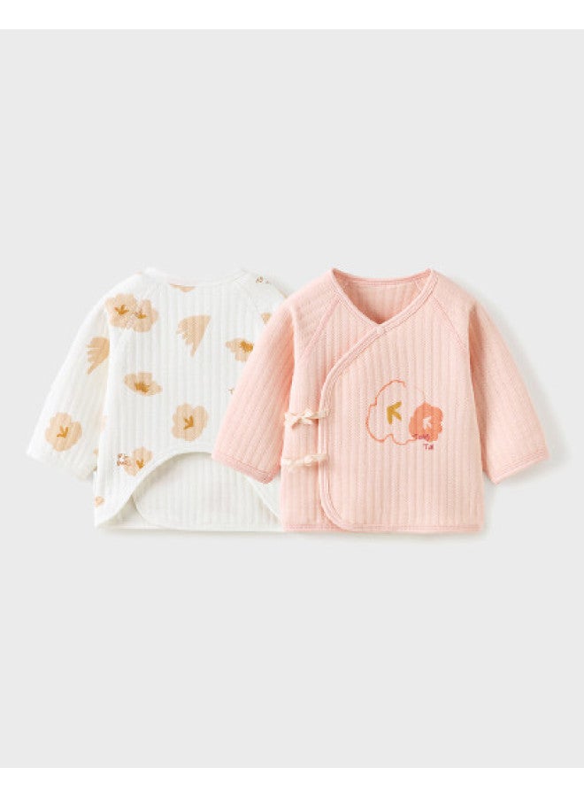 Tongtai Baby Kimono Half-back Shirt Winter Pure Cotton Warm Newborn Seamless Infant Monk Suit 2-piece Set - Image 1