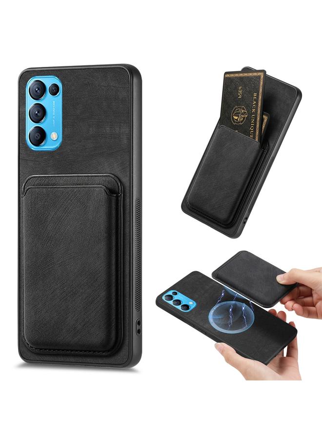 The Bros Case For OPPO Reno5 5G Retro Leather Card Bag Magnetic Phone Case